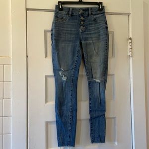 Maurices High-Waisted Medium Wash Ripped Jeans!